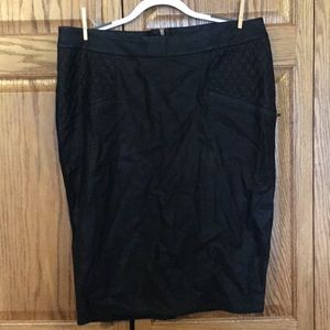 Rebel Wilson faux leather skirt